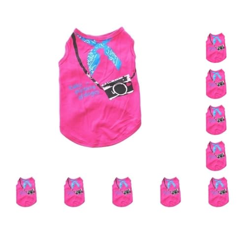 10er-Set Welpenkleidung, Baumwolle, keine Schnallen, Hundeweste, einfacher Stil, Outfit, Welpen, Sweatshirt, mehrere Größen, dünne Hunde-T-Shirts, Rosenrot, Größe L 10er-Set Welpenkleidung, Baumwolle, keine Schnallen, Hundeweste, einfacher Stil, Outfit, Welpen, Sweatshirt, mehrere Größen, dünne Hunde-T-Shirts, Rosenrot, Größe L von Paowsietiviity