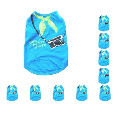10er-Set Welpenkleidung, Haustierzubehör, Haustier-Shirt, atmungsaktiv, Hundeweste, Outfit, Welpen, Sweatshirt, mehrere Größen, Hunde-T-Shirts, blauer Himmel, Größe M 10er-Set Welpenkleidung, Haustierzubehör, Haustier-Shirt, atmungsaktiv, Hundeweste, Outfit, Welpen, Sweatshirt, mehrere Größen, Hunde-T-Shirts, blauer Himmel, Größe M von Paowsietiviity