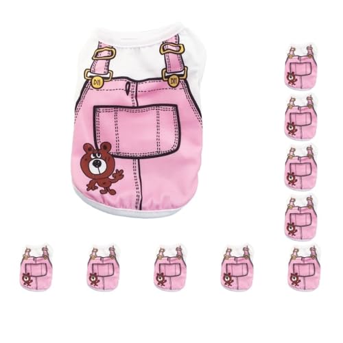 10er-Set Welpenkleidung, weich, keine Schnallen, exquisites Hunde-T-Shirt, Welpen, Sweatshirt, Baumwolle, mehrfarbig, Haustier-Shirt, rosa Bärenmuster, Größe XL 10er-Set Welpenkleidung, weich, keine Schnallen, exquisites Hunde-T-Shirt, Welpen, Sweatshirt, Baumwolle, mehrfarbig, Haustier-Shirt, rosa Bärenmuster, Größe XL von Paowsietiviity
