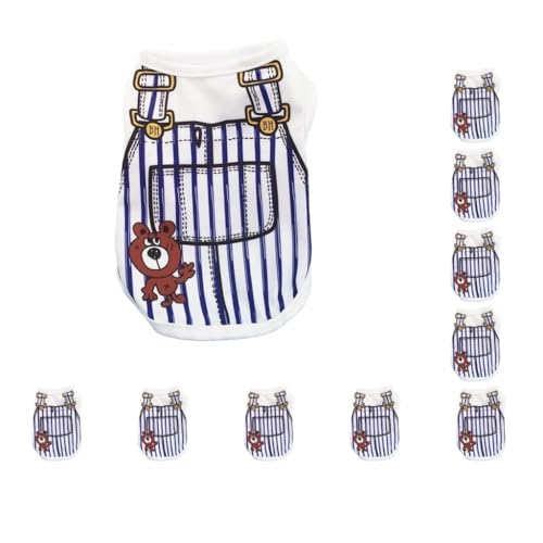 10er-Set Welpenkleidung ohne Schnallen, Hunde-T-Shirts, Outfit für Frühling und Sommer, mehrfarbig, Haustier-Shirt, Blaues Bärenmuster, Größe S 10er-Set Welpenkleidung ohne Schnallen, Hunde-T-Shirts, Outfit für Frühling und Sommer, mehrfarbig, Haustier-Shirt, Blaues Bärenmuster, Größe S von Paowsietiviity