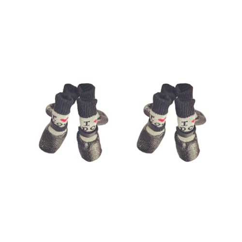 2 Set 4 Stück Haustierschuhe Regen Schnee Stiefel Socken Set mit Gummisohle Pfotenabdeckung verdickter Strumpf für kleine Hunde Outdoor Love Schwarz M 2 Set 4 Stück Haustierschuhe Regen Schnee Stiefel Socken Set mit Gummisohle Pfotenabdeckung verdickter Strumpf für kleine Hunde Outdoor Love Schwarz M von Paowsietiviity