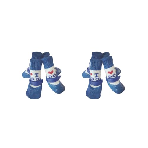 2 Set 4 Stück Haustierschuhe Regen Schnee Stiefel Wasserdichte Socken Set Gute Elastizität mit Gummisohle Pfotenabdeckung Strumpf Love Blue S 2 Set 4 Stück Haustierschuhe Regen Schnee Stiefel Wasserdichte Socken Set Gute Elastizität mit Gummisohle Pfotenabdeckung Strumpf Love Blue S von Paowsietiviity