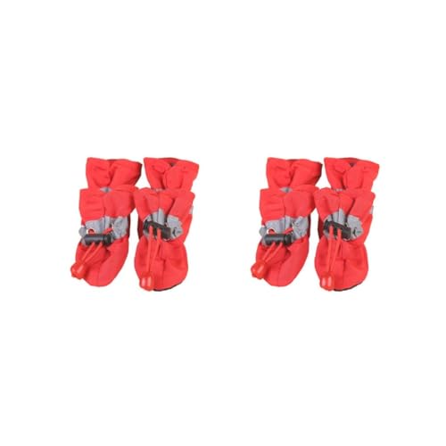 2 Set 4 Stück Haustierschuhe Wasserdicht Schnee Regen Stiefel Hund Allwetter Prewalkers Welpen Pfotenpflege Zubehör Herbst Schuhe Rot 4, Stil 4 2 Set 4 Stück Haustierschuhe Wasserdicht Schnee Regen Stiefel Hund Allwetter Prewalkers Welpen Pfotenpflege Zubehör Herbst Schuhe Rot 4, Stil 4 von Paowsietiviity