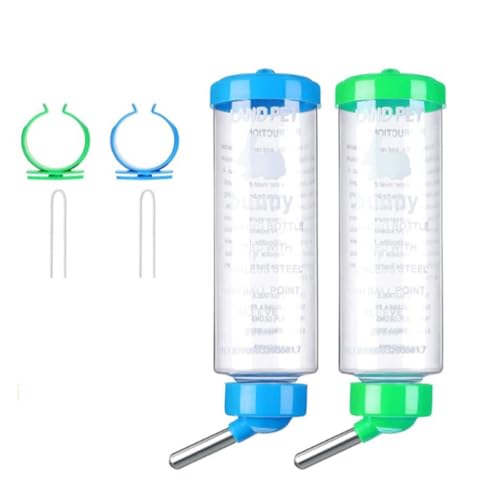 2 Stück ABS Pet Water Feeder Geruchloser Ersatz Transparent Hängend Abnehmbare Kleintiere Haustiere Flaschenspender von Paowsietiviity