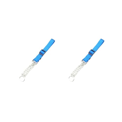 2er-Set Metall-Hundehalsband, wiederverwendbar, universeller Ersatz, verstellbar, Camping, Wandern, Spielen, Abschleppen, Halsband, Zubehör, Nylon, Blau von Paowsietiviity