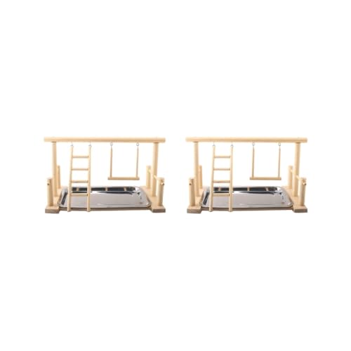 2er-Set Papageien Vogelspielplatz Holz Sitzstange Gym Ständer mit Edelstahl-Tablett A 2er-Set Papageien Vogelspielplatz Holz Sitzstange Gym Ständer mit Edelstahl-Tablett A von Paowsietiviity