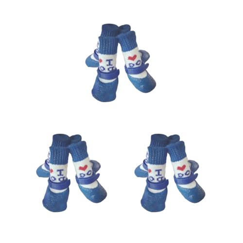 3 Set 4 Stück Haustierschuhe Regen Schnee Stiefel Wasserdichte Socken Set Gute Elastizität mit Gummisohle Pfotenabdeckung Strumpf Love Blue S 3 Set 4 Stück Haustierschuhe Regen Schnee Stiefel Wasserdichte Socken Set Gute Elastizität mit Gummisohle Pfotenabdeckung Strumpf Love Blue S von Paowsietiviity