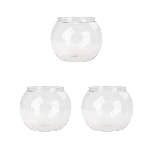 3er-Set Fischschalen für Aquarien, dekorativ, 16 x 18 cm, transparent, Größe XL von Paowsietiviity