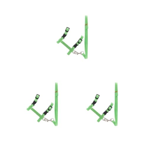 3er-Set Hundeleine für Haustiere, einfarbig, Halsband, Geschirr, Schnur, bequem, wiederverwendbar, tragbar, Ersatz, ausbruchsicher, Grün von Paowsietiviity