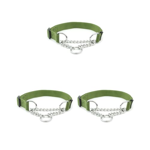 3er-Set Metall-Halsband, wiederverwendbar, waschbar, strapazierfähig, verstellbar, zum Abschleppen, Halsband, Nylon, Grün von Paowsietiviity