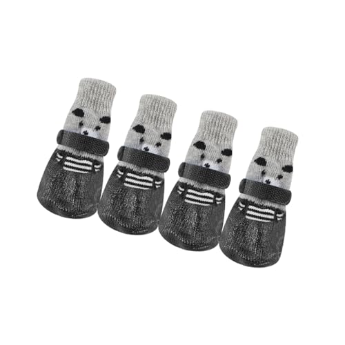 4 Stück Haustierschuhe, niedliche Regen- und Schneestiefel, wasserdichte Socken Set mit Gummisohle, Pfotenabdeckung, verdickter Strumpf für kleine Hunde, Schwarz, Größe L 4 Stück Haustierschuhe, niedliche Regen- und Schneestiefel, wasserdichte Socken Set mit Gummisohle, Pfotenabdeckung, verdickter Strumpf für kleine Hunde, Schwarz, Größe L von Paowsietiviity