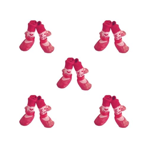 5 Set 4 Stück Haustierschuhe Baumwolle Regen Schnee Stiefel Wasserdichte Socken Set Gute Elastizität mit Gummisohle Strumpf Hartholz Love Rot M 5 Set 4 Stück Haustierschuhe Baumwolle Regen Schnee Stiefel Wasserdichte Socken Set Gute Elastizität mit Gummisohle Strumpf Hartholz Love Rot M von Paowsietiviity