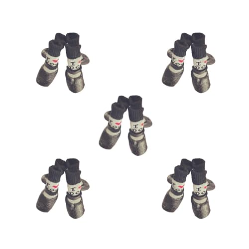 5 Set 4 Stück Haustierschuhe Regen Schnee Stiefel Socken Set mit Gummisohle Pfotenabdeckung verdickter Strumpf für kleine Hunde Outdoor Love Schwarz M 5 Set 4 Stück Haustierschuhe Regen Schnee Stiefel Socken Set mit Gummisohle Pfotenabdeckung verdickter Strumpf für kleine Hunde Outdoor Love Schwarz M von Paowsietiviity