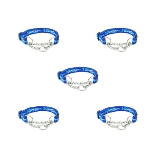 5er-Set Metall-Halsbänder für Haustiere, robust, verstellbar, Camping, Wandern, Laufen, Spielen, Abschleppen, Halsband, Zubehör, Stil 1, Blau von Paowsietiviity