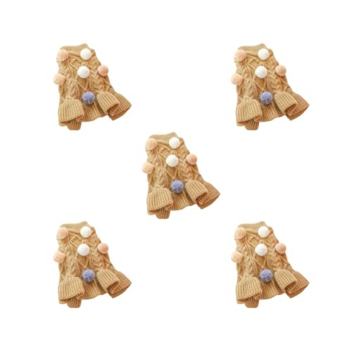 5er-Set kalte Winterkleidung für Haustiere, Acrylfaser, bequem, modisch, kältebeständig, Kostüm, Kleidung, Zuhause, drinnen und draußen, Kaffee, Größe S von Paowsietiviity