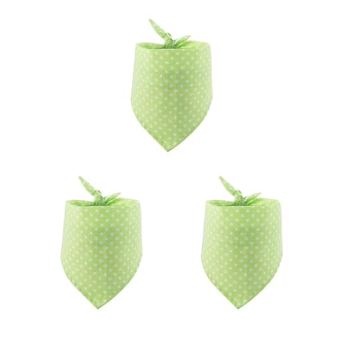 Haustier-Schal, Baumwolle, warm, waschbar, dreieckig, für 25–45 cm Halsumfang, fluoreszierendes Grün, 3 Stück Haustier-Schal, Baumwolle, warm, waschbar, dreieckig, für 25–45 cm Halsumfang, fluoreszierendes Grün, 3 Stück von Paowsietiviity