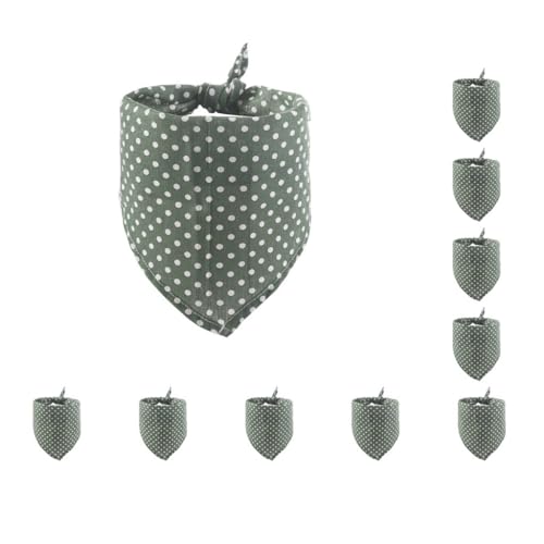 Haustier-Schal, tragbar, 4 Jahreszeiten, weich, gepunktet, liebenswert, waschbar, mehrfarbig, dekoratives Dreieckstuch für 25–45 cm Halsumfang, Grün, 10 Stück Haustier-Schal, tragbar, 4 Jahreszeiten, weich, gepunktet, liebenswert, waschbar, mehrfarbig, dekoratives Dreieckstuch für 25–45 cm Halsumfang, Grün, 10 Stück von Paowsietiviity