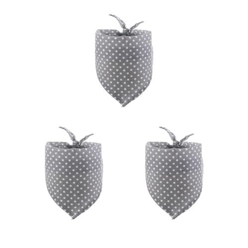 Haustier-Schal, tragbar, für 4 Jahreszeiten, Baumwolle, entzückend, waschbar, mehrfarbig, dreieckiges Handtuch, Zubehör für 25–45 cm Halsumfang, Grau, 3er-Set Haustier-Schal, tragbar, für 4 Jahreszeiten, Baumwolle, entzückend, waschbar, mehrfarbig, dreieckiges Handtuch, Zubehör für 25–45 cm Halsumfang, Grau, 3er-Set von Paowsietiviity