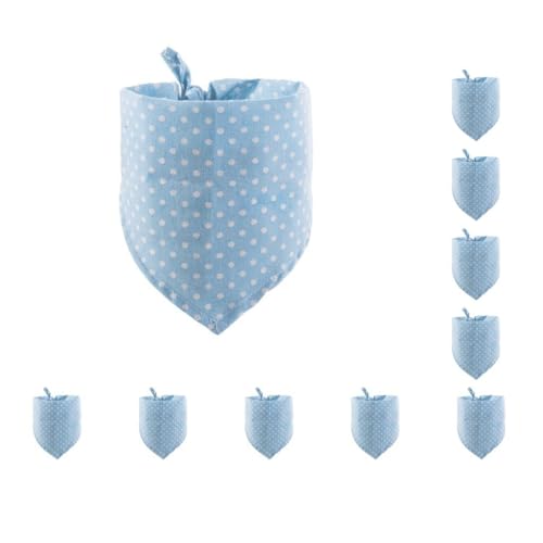 Haustier-Schal, tragbar, liebenswert, verstellbar, waschbar, dekorative dreieckige Handtücher, Dekoration für 25–45 cm Halsumfang, Hellblau, 10 Stück Haustier-Schal, tragbar, liebenswert, verstellbar, waschbar, dekorative dreieckige Handtücher, Dekoration für 25–45 cm Halsumfang, Hellblau, 10 Stück von Paowsietiviity