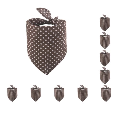 Haustier-Schal, weich, gepunktet, niedlich, wiederverwendbar, waschbar, mehrfarbig, dreieckig, für 25–45 cm Halsumfang, 10 Stück, Kaffeebraun Haustier-Schal, weich, gepunktet, niedlich, wiederverwendbar, waschbar, mehrfarbig, dreieckig, für 25–45 cm Halsumfang, 10 Stück, Kaffeebraun von Paowsietiviity