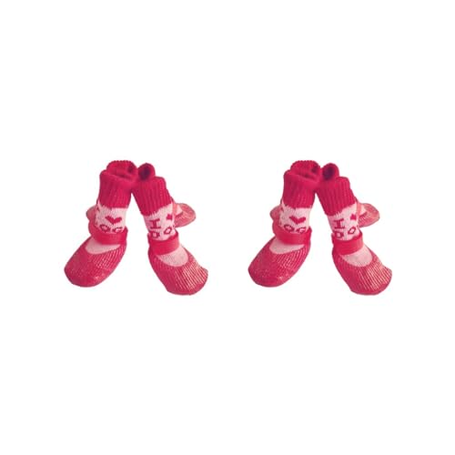 Haustierschuhe, Baumwolle, Regen- und Schneestiefel, wasserdichte Socken, gute Elastizität, mit Gummisohle, Strümpfe, Hartholz, Rot, Größe M, 2er-Set Haustierschuhe, Baumwolle, Regen- und Schneestiefel, wasserdichte Socken, gute Elastizität, mit Gummisohle, Strümpfe, Hartholz, Rot, Größe M, 2er-Set von Paowsietiviity