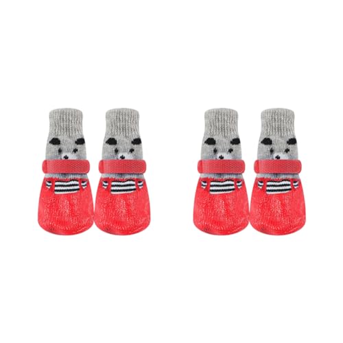 Haustiersocken, atmungsaktiv, wasserdicht, für Spaziergänge, Reisen, wiederverwendbar, waschbar, Rot, 2 Stück Haustiersocken, atmungsaktiv, wasserdicht, für Spaziergänge, Reisen, wiederverwendbar, waschbar, Rot, 2 Stück von Paowsietiviity