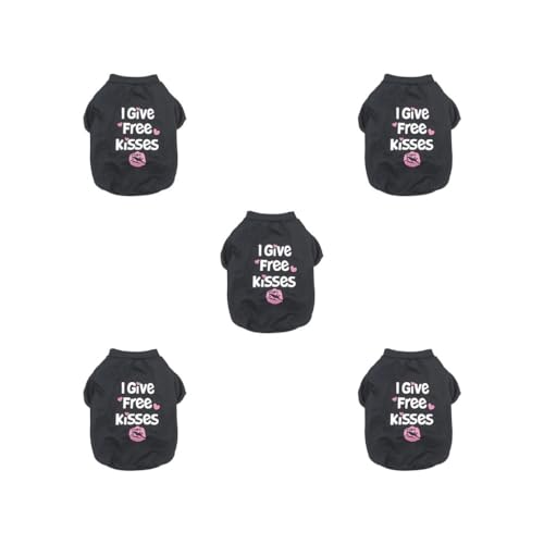 Hunde-Shirts, wiederverwendbar, mit aufgedruckten Buchstaben, schwarz, Größe M, 5er-Set Hunde-Shirts, wiederverwendbar, mit aufgedruckten Buchstaben, schwarz, Größe M, 5er-Set von Paowsietiviity