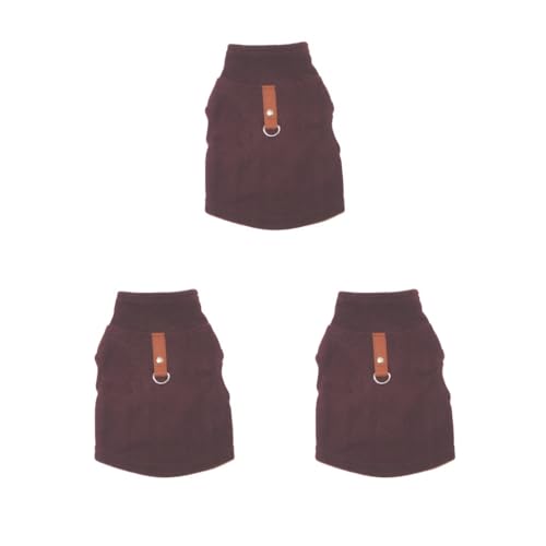 Hundebekleidung, süßes Geschenk, gestreiftes Welpen-Shirt, exquisite Welpenweste, Herbst und Winter, Hunde-T-Shirts, Haustier-Sweatshirt, Kaffee, 3 Stück Hundebekleidung, süßes Geschenk, gestreiftes Welpen-Shirt, exquisite Welpenweste, Herbst und Winter, Hunde-T-Shirts, Haustier-Sweatshirt, Kaffee, 3 Stück von Paowsietiviity