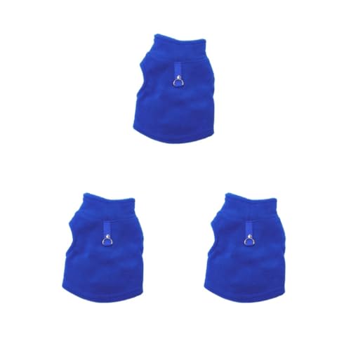 Hundebekleidung, weich, exquisite Welpenweste, Herbst- und Winter-Leine, einfacher Stil, Hunde-T-Shirts, Bekleidung, Haustier-Sweatshirt, Blau, Größe XL, 3er-Set von Paowsietiviity