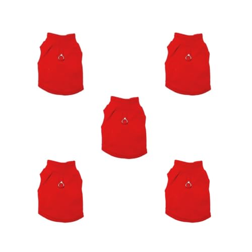 Hundebekleidung, weich, weich, für Welpen, Herbst und Winter, einfacher Stil, Rot, Größe M, 5er-Set Hundebekleidung, weich, weich, für Welpen, Herbst und Winter, einfacher Stil, Rot, Größe M, 5er-Set von Paowsietiviity