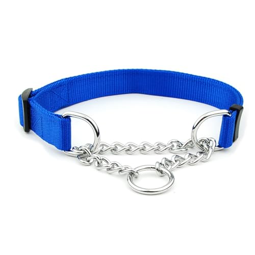 Hundehalsband aus Metall, wiederverwendbar, universeller Ersatz, verstellbar, Camping, Wandern, Spielen, Abschleppen, Halsband, Zubehör, Nylon, Blau von Paowsietiviity