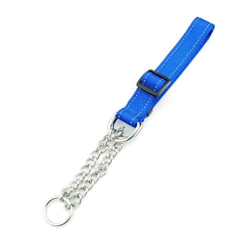 Hundehalsband für Haustiere, wiederverwendbar, strapazierfähig, verstellbar, Camping, Wandern, Laufen, Abschleppen, Halsband, Zubehör, reflektierend, Blau von Paowsietiviity