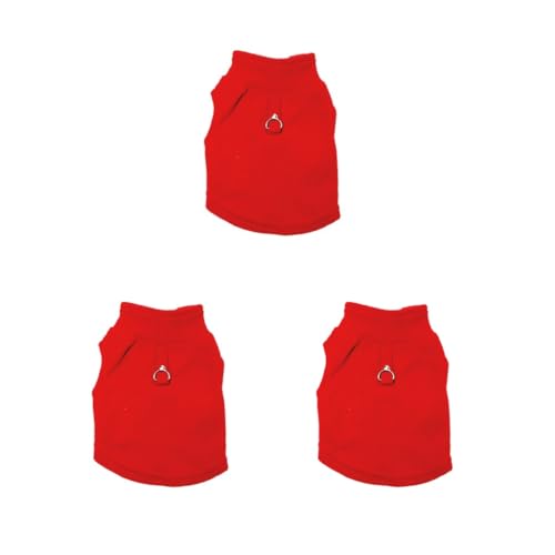 Hundekleidung, weich, gestreift, für Welpen, geschmeidige Weste, Kostüme, Herbst- und Winter-Leine, Haustier-Sweatshirt, Rot, 3 Stück von Paowsietiviity