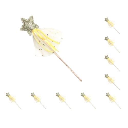 Katzenspielzeug, exquisites Partyzubehör, Glitzerstäbchen, Mädchen, Cosplay, Requisite, Verkleidungen, Hochzeit, Engel, Stäbchen, Gold, 10 Stück von Paowsietiviity