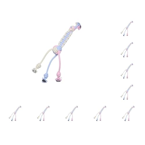 Paowsietiviity 10 x Baumwollseile für Haustiere, Zahnreinigung, dreifarbig, leichtes Kauspielzeug, Backenknochenform, Haustier-Knotenball, dreifarbig, mehrgeflochten Paowsietiviity 10 x Baumwollseile für Haustiere, Zahnreinigung, dreifarbig, leichtes Kauspielzeug, Backenknochenform, Haustier-Knotenball, dreifarbig, mehrgeflochten von Paowsietiviity