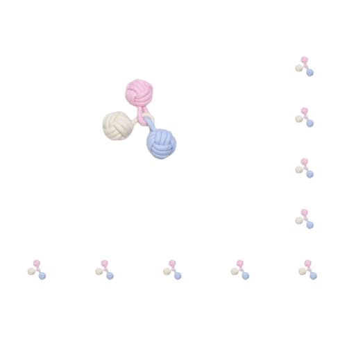 Paowsietiviity 10er-Set Baumwollseile für Haustiere, bissfest, Zahnreinigung, Hundespielzeug, leicht, flexibel, Kauspielzeug, Backenknochenform, drei Bälle verbunden Paowsietiviity 10er-Set Baumwollseile für Haustiere, bissfest, Zahnreinigung, Hundespielzeug, leicht, flexibel, Kauspielzeug, Backenknochenform, drei Bälle verbunden von Paowsietiviity