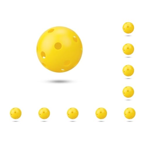 Paowsietiviity 10er-Set Haustier-Bälle, kompakte Größe, Spielwerkzeuge, einfaches Design, leichtes Hundespielzeug, Kaubälle, 26 Löcher, Trainingsrequisite, Gelb Paowsietiviity 10er-Set Haustier-Bälle, kompakte Größe, Spielwerkzeuge, einfaches Design, leichtes Hundespielzeug, Kaubälle, 26 Löcher, Trainingsrequisite, Gelb von Paowsietiviity
