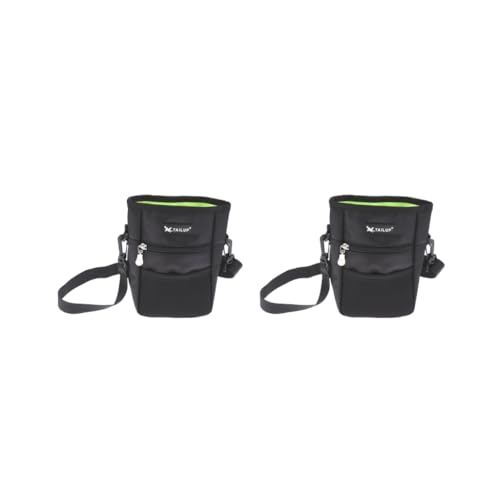 Paowsietiviity 2 Set Hundeleckerlibeutel Trainingstasche mit verstellbarem Schultergurt tragbare Tasche schwarz von Paowsietiviity