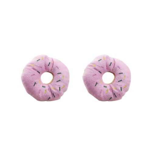 Paowsietiviity 2er-Set Plüsch-Spielzeug in Donut-Form, quietschendes Spielzeug für Hunde und Katzen, Rosa von Paowsietiviity