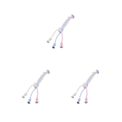 Paowsietiviity 3er-Set Baumwollseile für Haustiere, Zahnreinigung, dreifarbig, leichtes Kauspielzeug, Backenknochenform, Haustier-Knotenball, dreifarbig, mehrgeflochten Paowsietiviity 3er-Set Baumwollseile für Haustiere, Zahnreinigung, dreifarbig, leichtes Kauspielzeug, Backenknochenform, Haustier-Knotenball, dreifarbig, mehrgeflochten von Paowsietiviity
