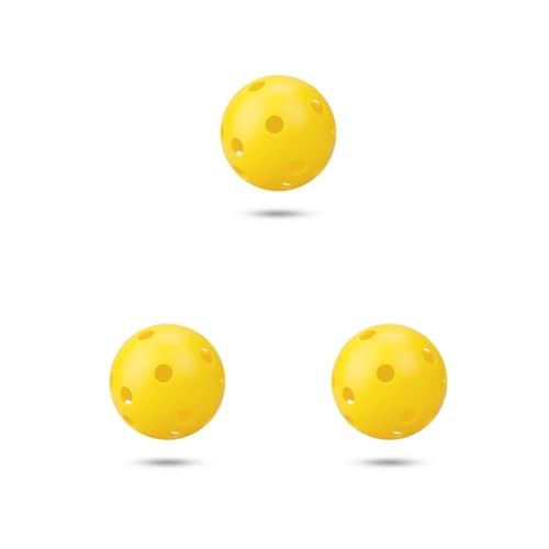 Paowsietiviity 3er-Set Haustier-Bälle, kompakte Größe, Spielwerkzeuge, einfaches Design, leichtes Hundespielzeug, Kaubälle, 26 Löcher, Trainingsrequisite, Gelb Paowsietiviity 3er-Set Haustier-Bälle, kompakte Größe, Spielwerkzeuge, einfaches Design, leichtes Hundespielzeug, Kaubälle, 26 Löcher, Trainingsrequisite, Gelb von Paowsietiviity