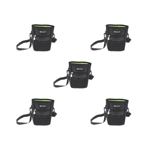 Paowsietiviity 5 Set Hundeleckerlibeutel Trainingstasche mit verstellbarem Schultergurt tragbare Tasche schwarz von Paowsietiviity