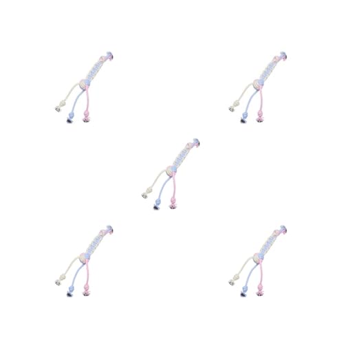Paowsietiviity 5er-Set Baumwollseile für Haustiere, Zahnreinigung, dreifarbig, leichtes Kauspielzeug, Backenknochenform, Haustier-Knotenball, dreifarbig, mehrgeflochten Paowsietiviity 5er-Set Baumwollseile für Haustiere, Zahnreinigung, dreifarbig, leichtes Kauspielzeug, Backenknochenform, Haustier-Knotenball, dreifarbig, mehrgeflochten von Paowsietiviity