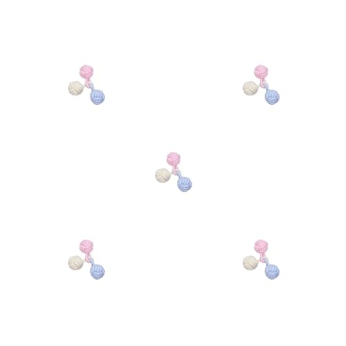 Paowsietiviity 5er-Set Baumwollseile für Haustiere, bissfest, Zahnreinigung, Hundespielzeug, leicht, flexibel, Kauspielzeug, Backenknochenform, drei Bälle verbunden Paowsietiviity 5er-Set Baumwollseile für Haustiere, bissfest, Zahnreinigung, Hundespielzeug, leicht, flexibel, Kauspielzeug, Backenknochenform, drei Bälle verbunden von Paowsietiviity