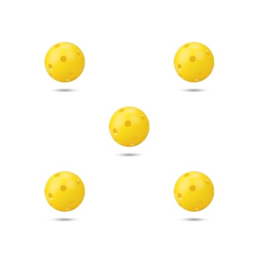 Paowsietiviity 5er-Set Haustier-Bälle, kompakte Größe, Spielwerkzeuge, einfaches Design, leichtes Hundespielzeug, Kaubälle, 26 Löcher, Trainingsrequisite, Gelb Paowsietiviity 5er-Set Haustier-Bälle, kompakte Größe, Spielwerkzeuge, einfaches Design, leichtes Hundespielzeug, Kaubälle, 26 Löcher, Trainingsrequisite, Gelb von Paowsietiviity