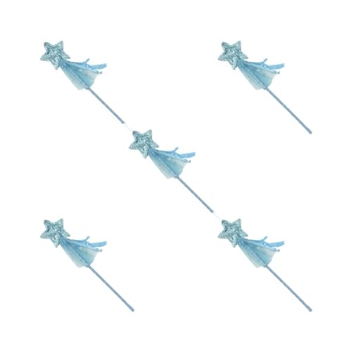 Paowsietiviity 5er-Set Katzen-Teaser, Glitzer, fünfzackiger Stern, schönes Weihnachtskostüm, Mädchen, Zauberstab, Geburtstag, Verkleiden, niedliches Design, Engelstiel, Blau Paowsietiviity 5er-Set Katzen-Teaser, Glitzer, fünfzackiger Stern, schönes Weihnachtskostüm, Mädchen, Zauberstab, Geburtstag, Verkleiden, niedliches Design, Engelstiel, Blau von Paowsietiviity