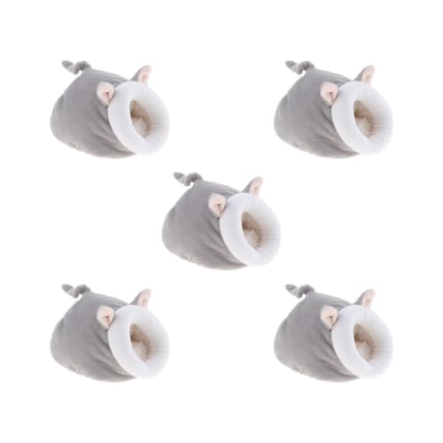 Paowsietiviity 5er-Set warme Winterbetten für Kaninchen, Meerschweinchen, Hamster, niedliche kleine Tiere, grau Paowsietiviity 5er-Set warme Winterbetten für Kaninchen, Meerschweinchen, Hamster, niedliche kleine Tiere, grau von Paowsietiviity