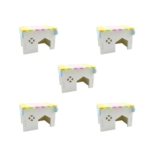 Paowsietiviity Hamsterhaus, Eichhörnchen, Bett, Kleintiere, Lebensraum, Höhle, Spielzeug, mehrfarbig, 5er-Set von Paowsietiviity