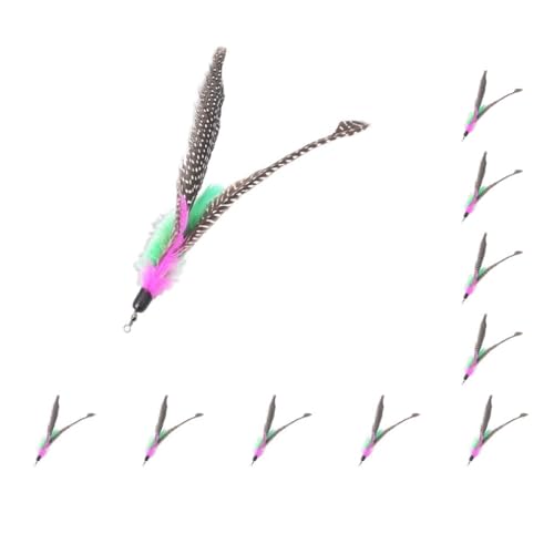 Paowsietiviity Handgefertigtes Katzenspielzeug, Ersatzkopf, interaktives Training, interaktives Nachfüllen, baumelnder Zauberstab, Fangspielzeug, Haustierbedarf, Outdoor, 10 Stück Paowsietiviity Handgefertigtes Katzenspielzeug, Ersatzkopf, interaktives Training, interaktives Nachfüllen, baumelnder Zauberstab, Fangspielzeug, Haustierbedarf, Outdoor, 10 Stück von Paowsietiviity