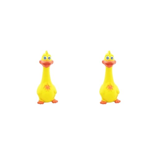 Paowsietiviity Kauspielzeug für Welpen, Gummi, Huhn, schreiend, schrillend, gelb, 19 x 7 cm, 2 Stück von Paowsietiviity